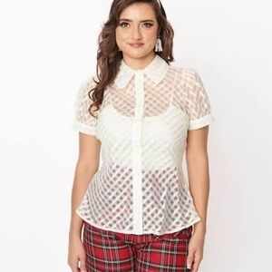 Women's Sheer White Blouse